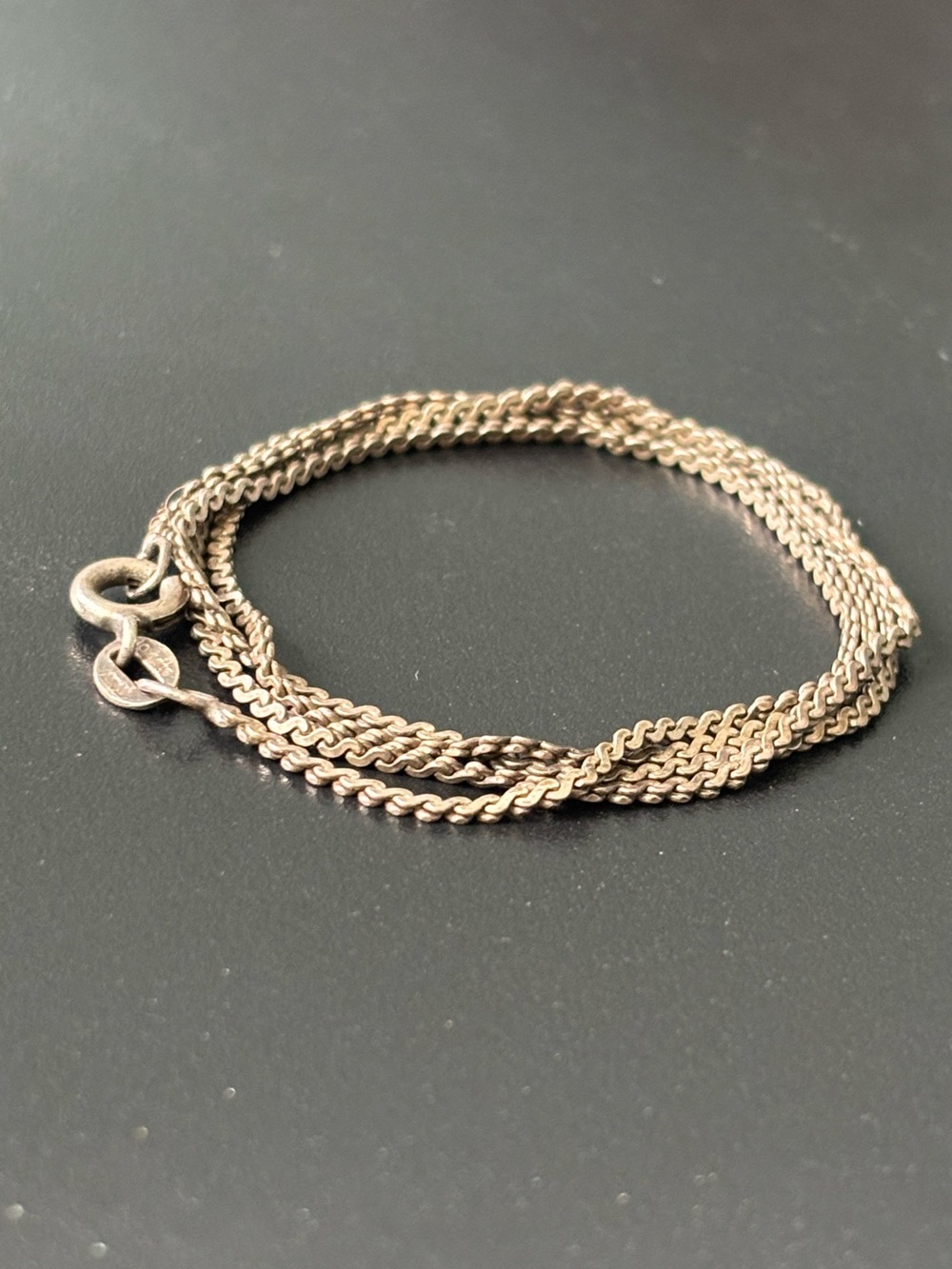 .925 Sterling S LINK CHAIN NECKLACE real solid Silver Fine Jewelry Vntg 19” - Picture 2 of 12